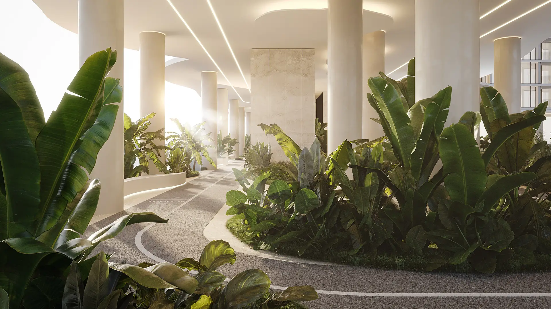 AMRA beachfront infinity pool under palm trees