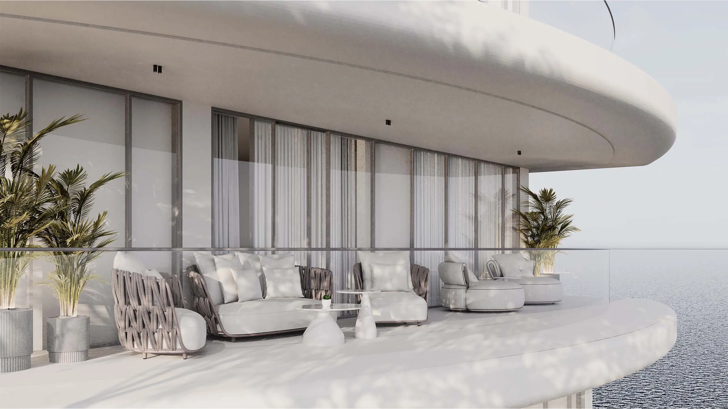 AMRA beachfront infinity pool under palm trees