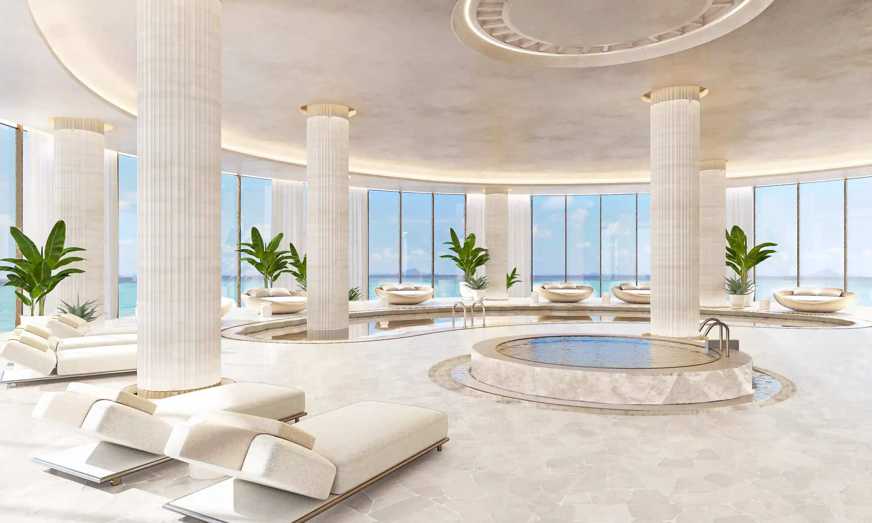 AMRA wellness sanctuary with lagoon view