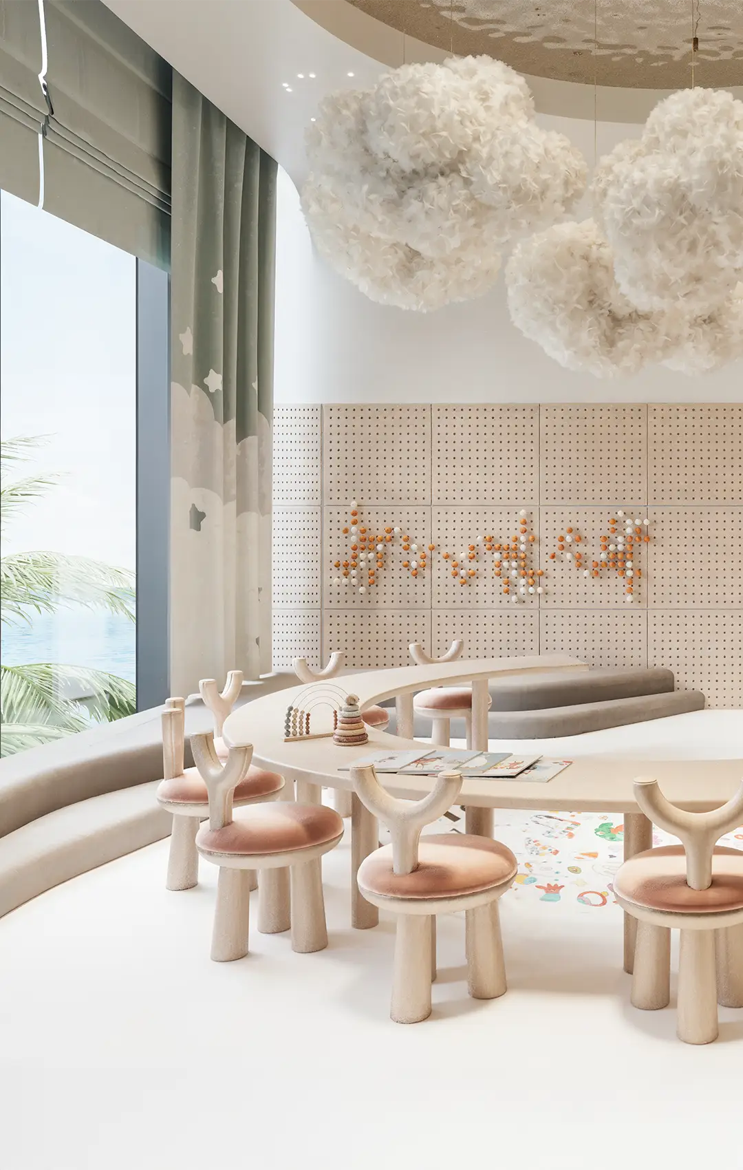 AMRA beachfront infinity pool under palm trees