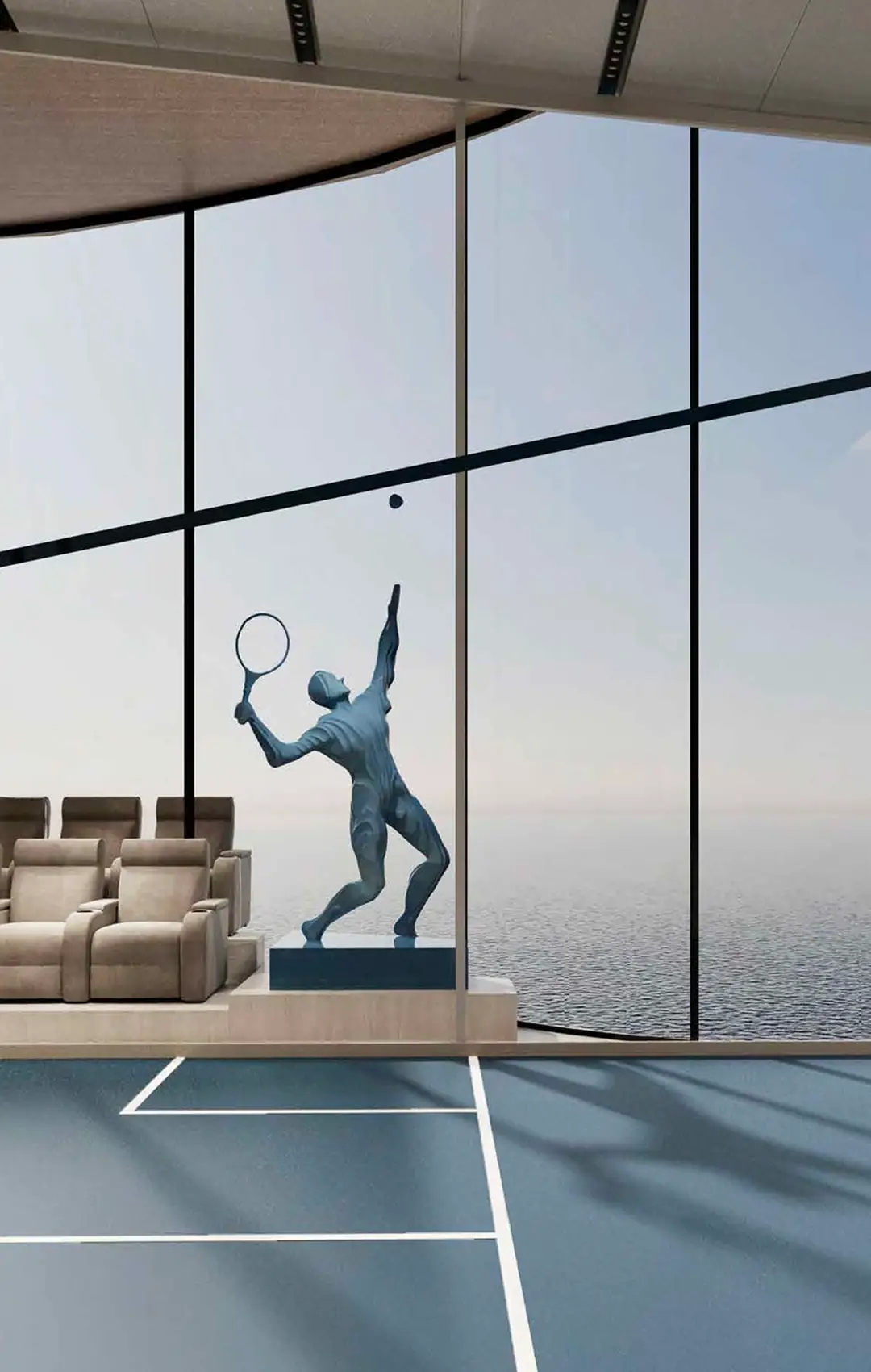 AMRA beachfront infinity pool under palm trees